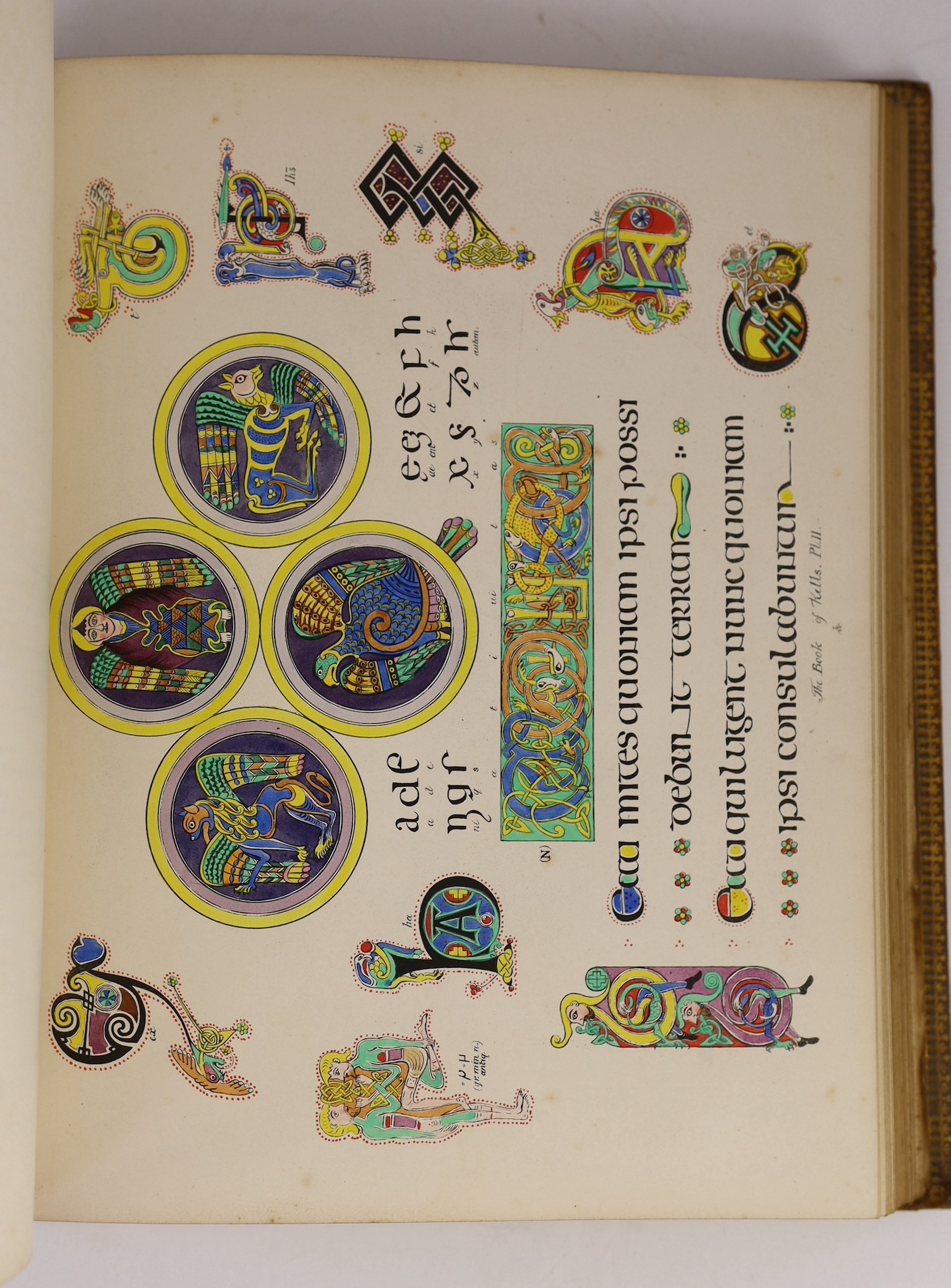 Westwood, J.O - Palaeographia Sacra Pictoria: Being a Series of Illustrations of the Ancient Versions of the Bible, 4to, calf, with 50 chromolithograph plates, front board detached, loss to lower spine, William Smith, Lo